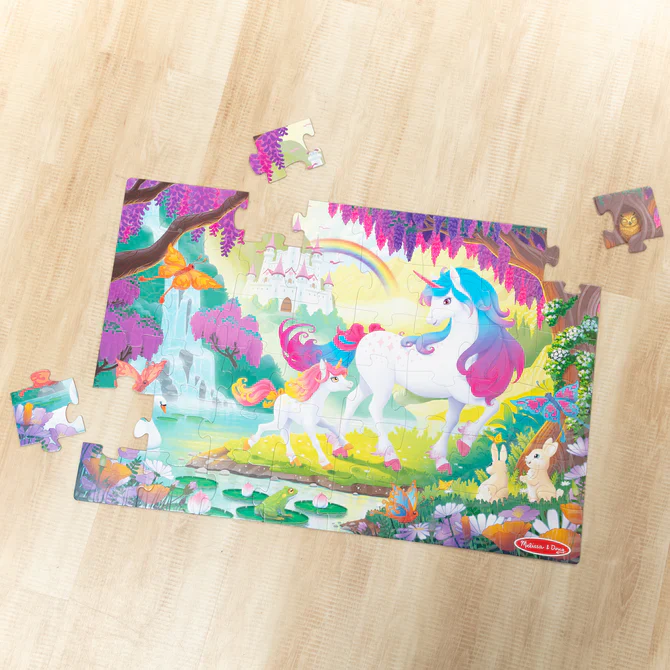 48 pc Glow-in-the-Dark Unicorn Floor Puzzle - Image 2