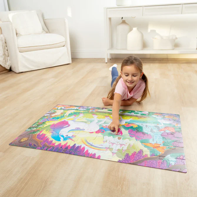 48 pc Glow-in-the-Dark Unicorn Floor Puzzle - Image 3