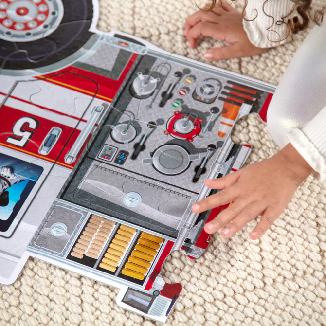 24 pc Giant Fire Truck Floor Puzzle - Image 2
