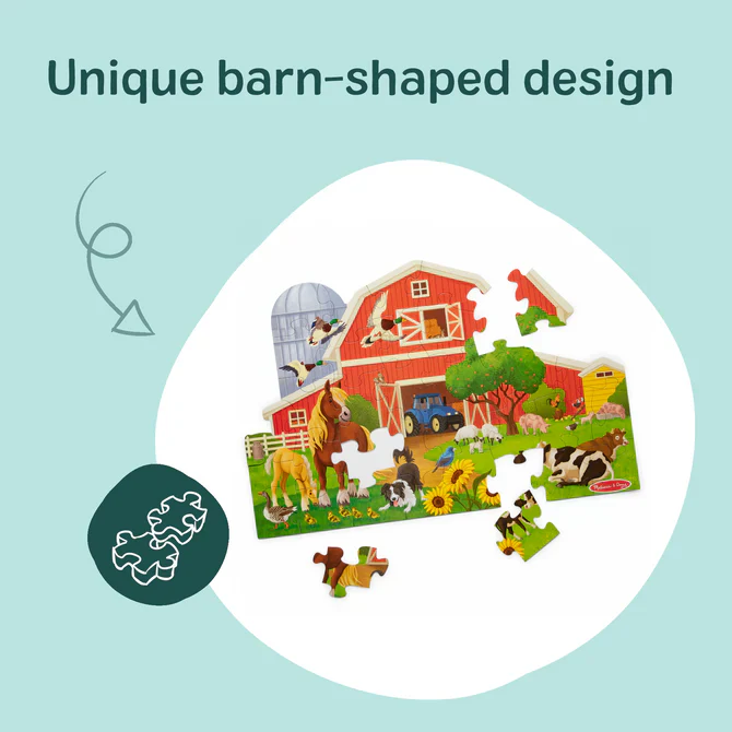 Busy Barn Shaped 32 Pc Floor Puzzle - Image 3
