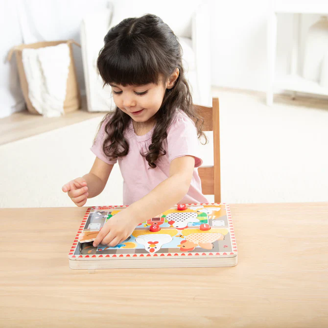 Happy Hens Push To Pop Wooden Puzzle - Image 3