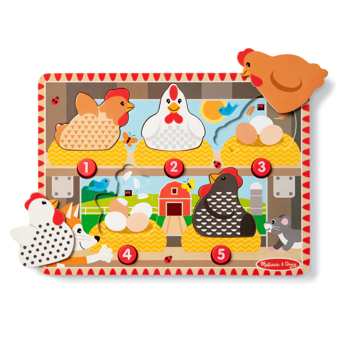 Happy Hens Push To Pop Wooden Puzzle - Image 4