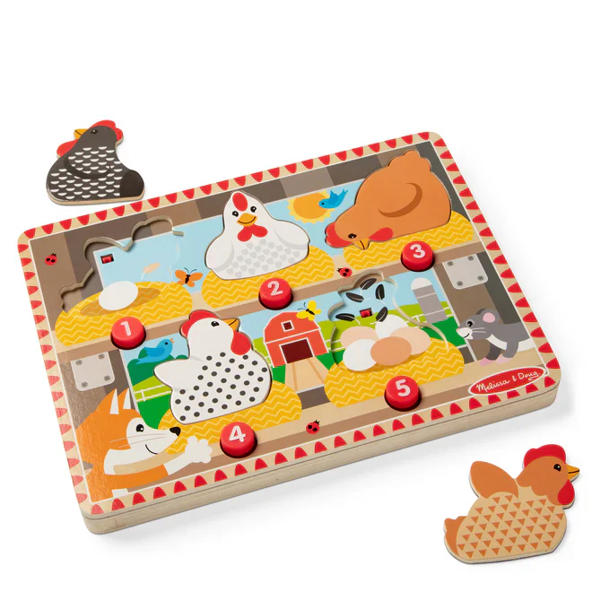 Happy Hens Push To Pop Wooden Puzzle - Image 6