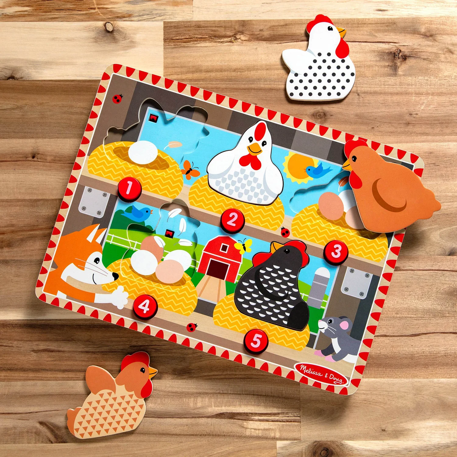 Happy Hens Push To Pop Wooden Puzzle - Image 7