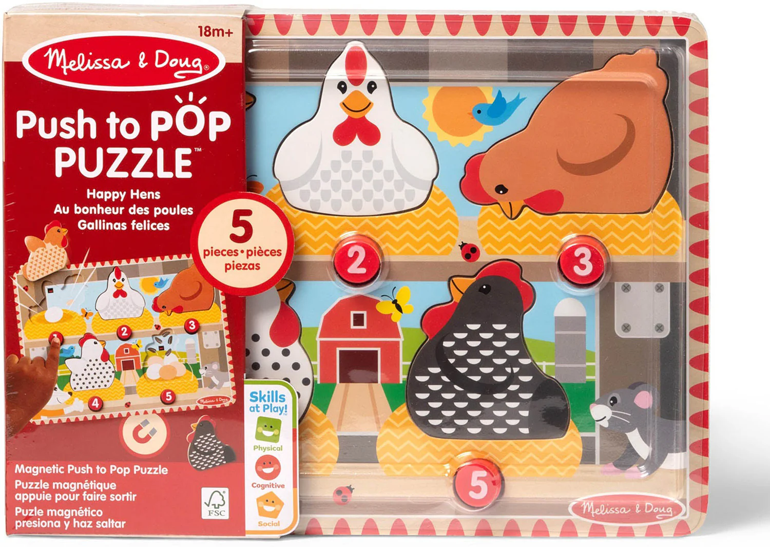 Happy Hens Push To Pop Wooden Puzzle - Image 9