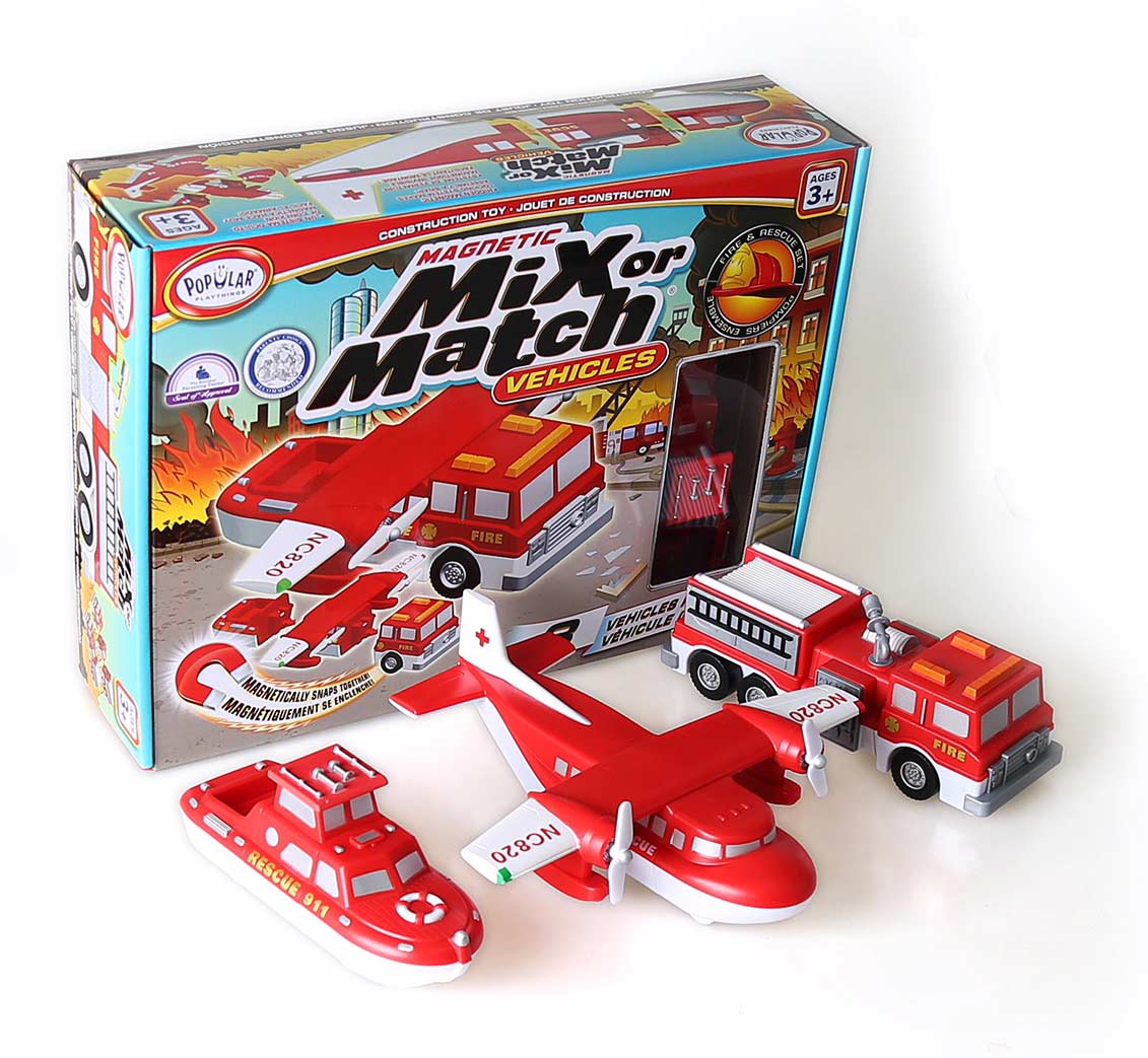Magnetic Mix or Match Vehicles Fire & Rescue
