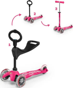 Mini Deluxe 3 in 1 Pink Scooter