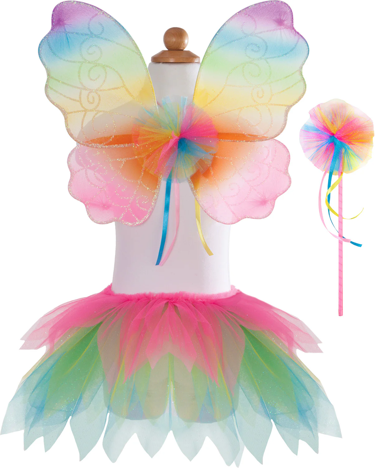 Neon Rainbow Skirt with Wings & Wand - Image 2