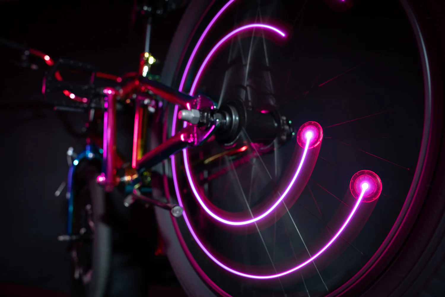 Orbitbrightz Pink LED Bicycle Spoke Charms, 2pk - Image 3