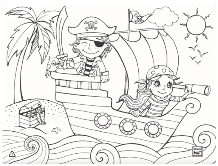 12 pc Pirates Washable Puzzle With Markers - Image 2