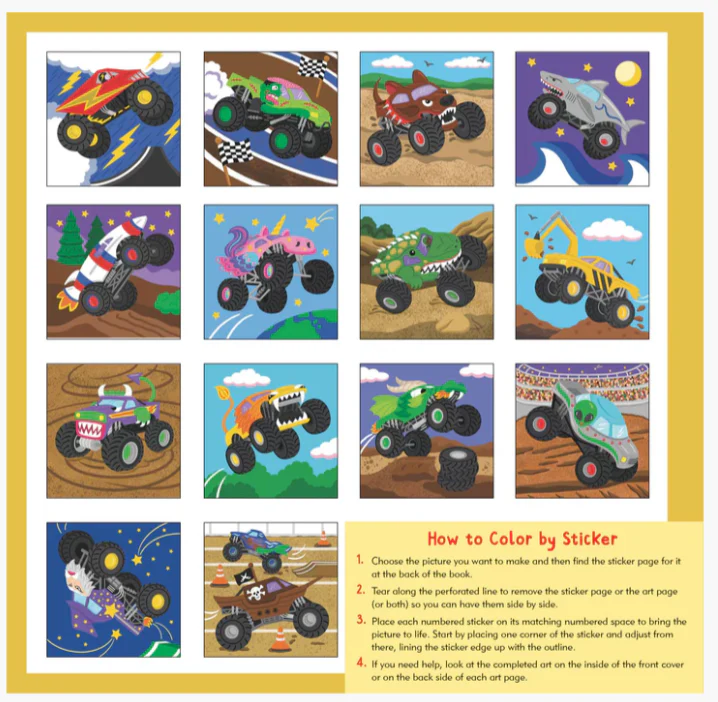 My First Color-By-Sticker Monster Trucks - Image 2