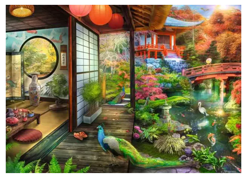 1000 pc Japanese Garden Teahouse Puzzle - Image 2