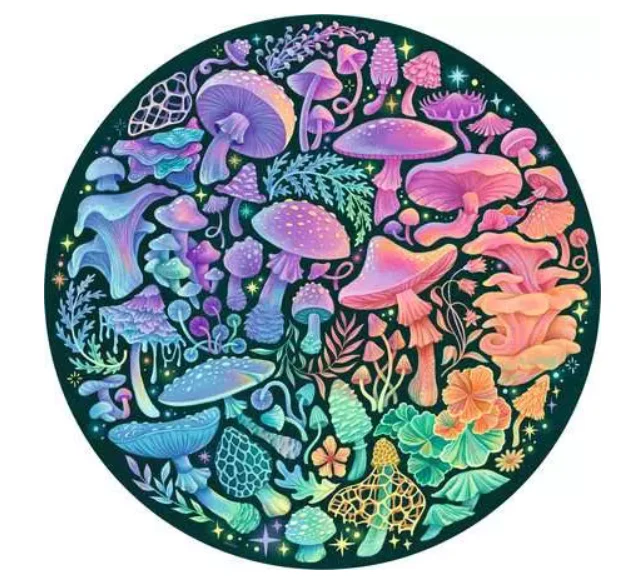 500 pc Mushrooms Round Puzzle - Image 2