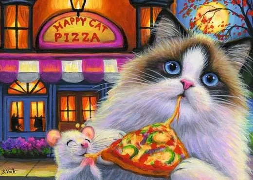 35 pc Happy Cat Pizza Puzzle - Image 2