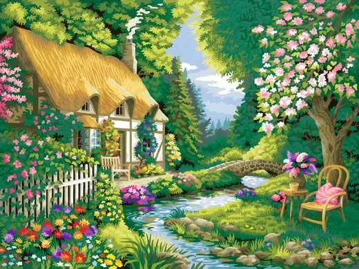 CreArt Painting by Numbers River Cottage - Image 2