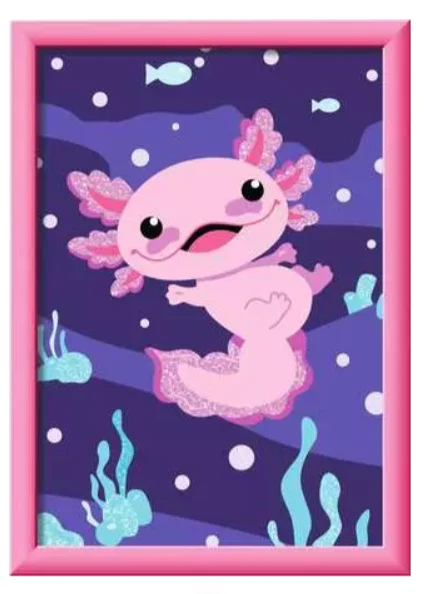 CreArt Painting by Numbers Axolotl With Glitter - Image 3