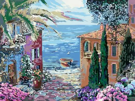 CreArt Painting by Numbers Mediterranean Landscape