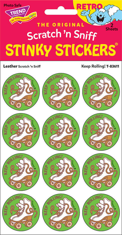 Scratch 'n Sniff Keep Rolling Leather Stickers - Image 3