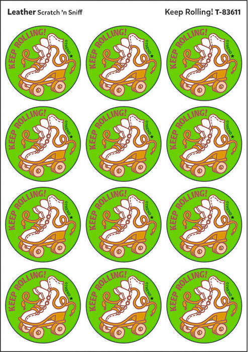 Scratch 'n Sniff Keep Rolling Leather Stickers - Image 4