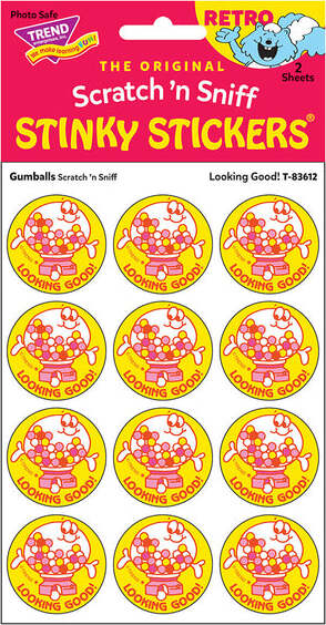 Scratch 'n Sniff Looking Good Gumball Stickers - Image 2