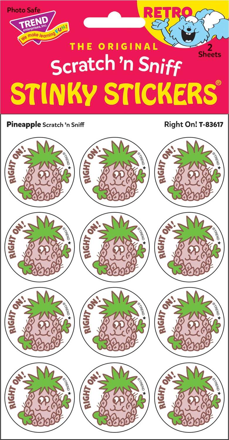 Scratch 'n Sniff Right On Pineapple Stickers - Image 3