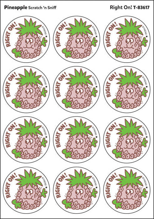 Scratch 'n Sniff Right On Pineapple Stickers - Image 4