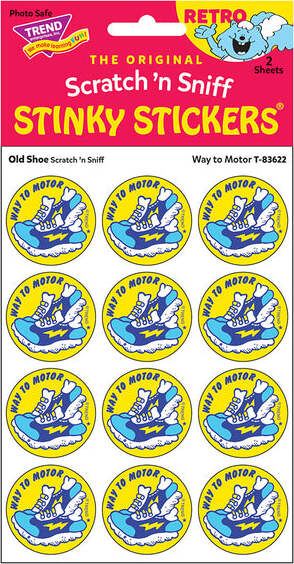 Scratch 'n Sniff Way To Motor Old Shoe Stickers - Image 3