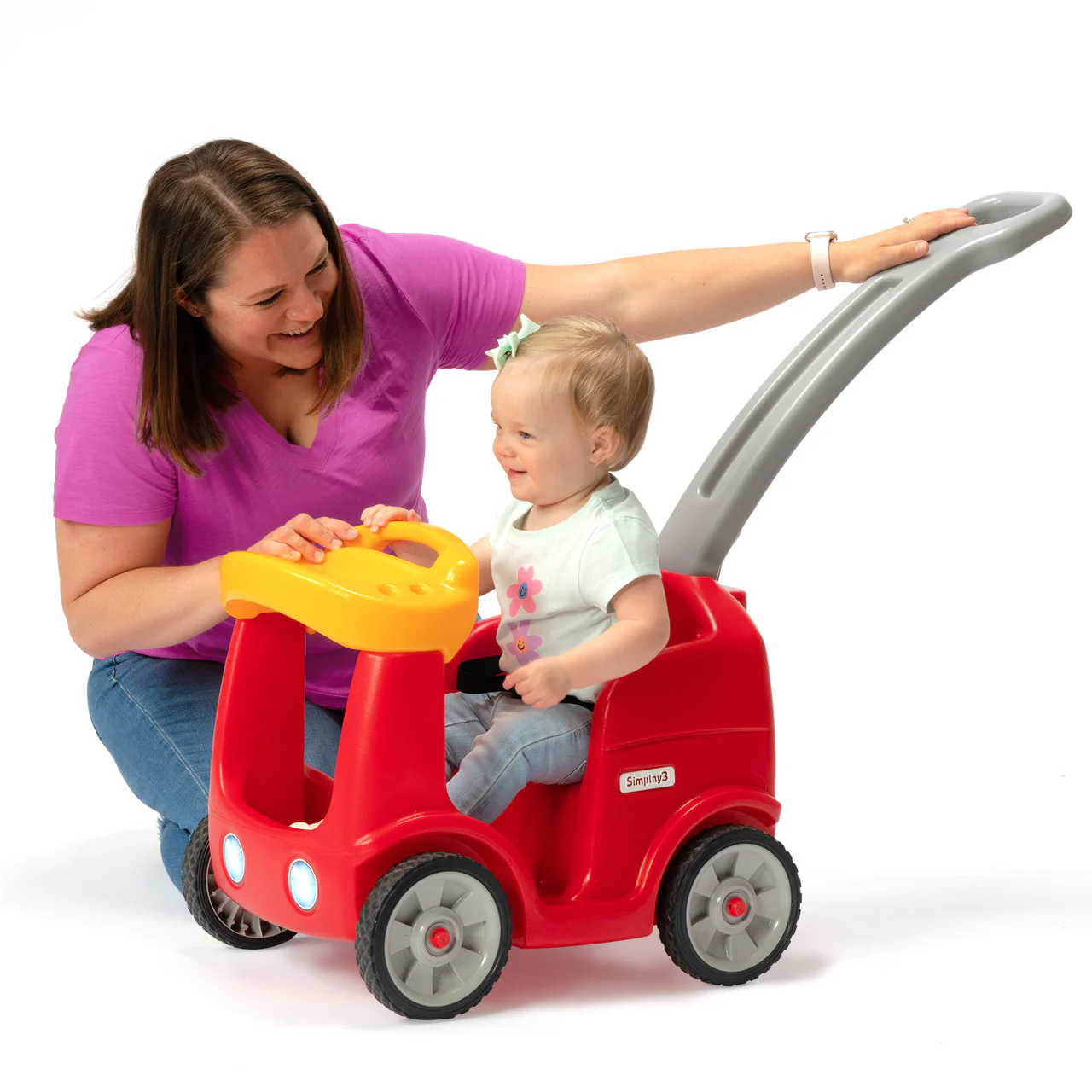 Roll and Stroll Quiet Ride Push Car for Toddlers - Image 2