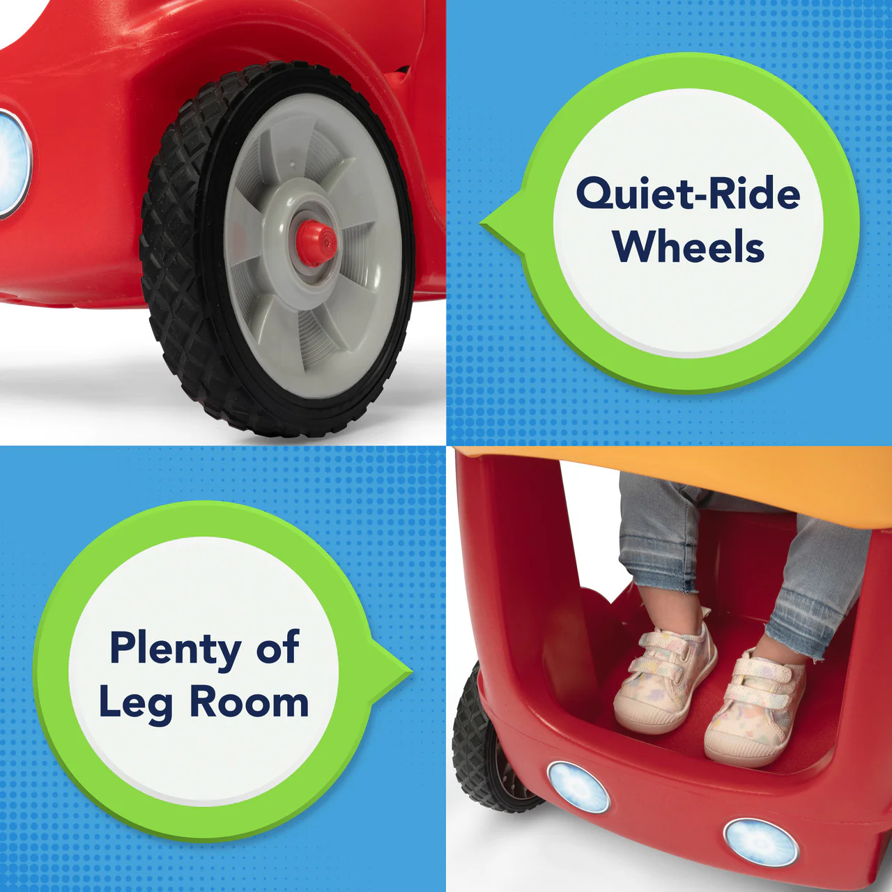 Roll and Stroll Quiet Ride Push Car for Toddlers - Image 5
