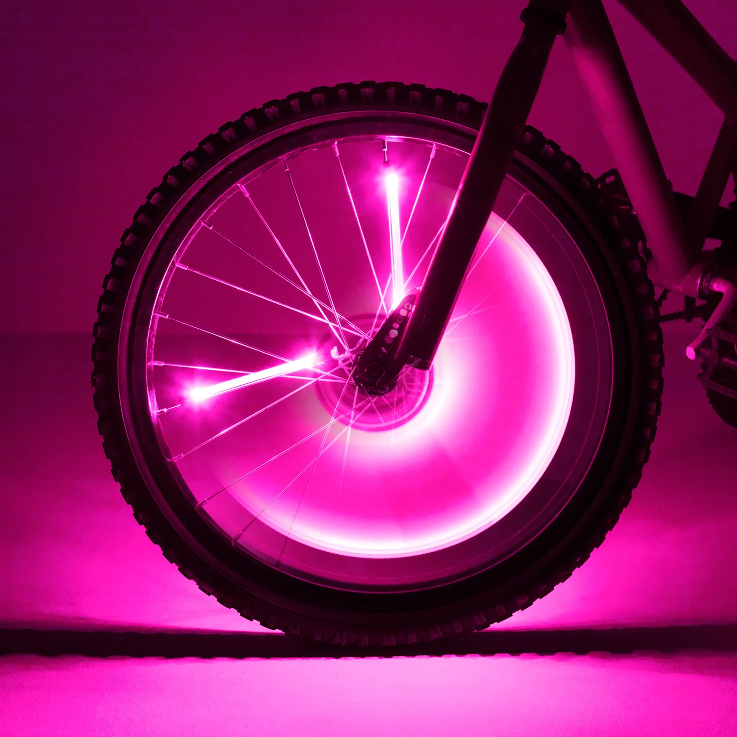 Spinbrightz Kidz LED Solid Pink Spoke Light Tubes - Image 3