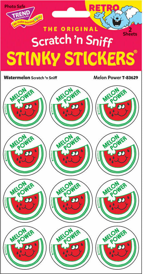 Scratch 'n Sniff Watermelon Melon Power Stickers - Image 2