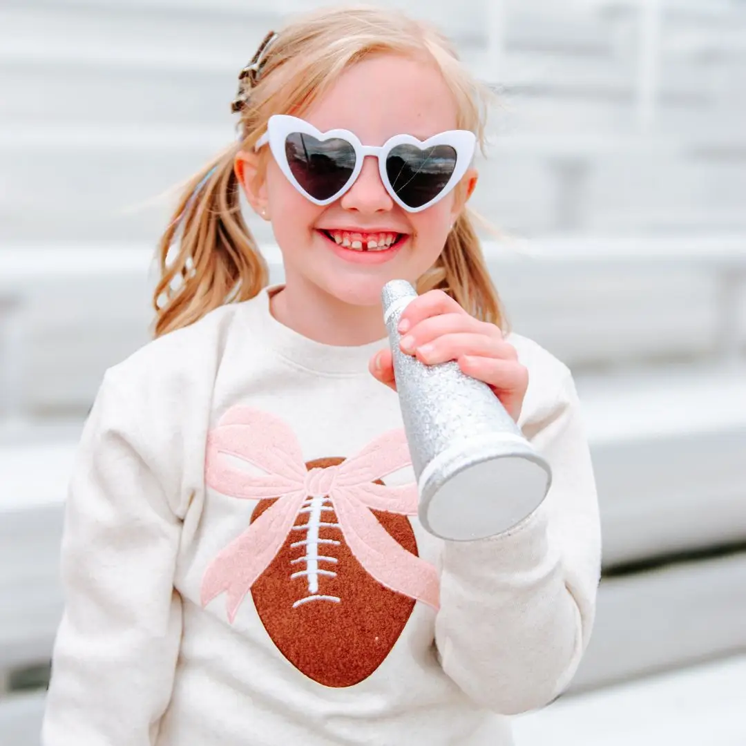 Coquette Football Sweatshirt Natural Size 2T - Image 2
