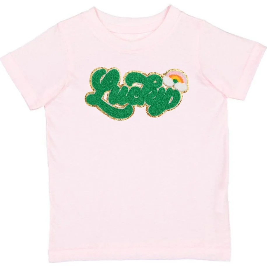 Lucky Rainbow Patch St Patrick's Day Tee Size 2T